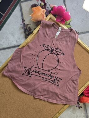 💪 2/$15 Lft Clothing Co. Dusty Rose 'Just Peachy' Graphic Tank